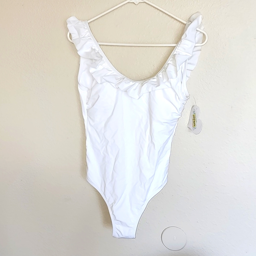 White Swim Suit One Piece
